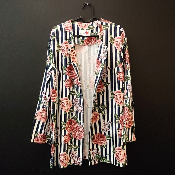 Retro 1990s rayon blazer / blouse - Picture 1 of 6